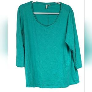 Cato Women's Plus 22/24 Mint Gre Long Sleeve Tee Knit Top Super Soft Basic Shirt
